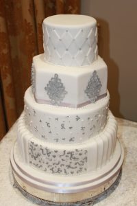 Wedding Cakes - Silver and White Elegance